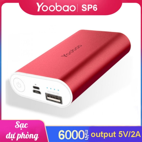 Yo_3120-Sạc dự phòng Yoobao 6000 mAh Sp6 - Hãng phân phối chính thức - Red - 5001-10000mAh