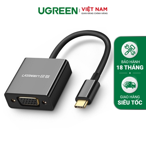 Bộ chuyển đổi USB-C sang VGA dài 10CM UGREEN CM140 - Hãng phân phối chính thức