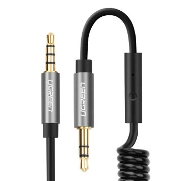 20704-Dây âm thanh 3.5mm dạng lò xo có MIC dài 1M UGREEN AV129 20704