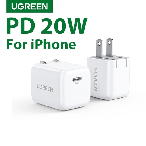 Củ sạc mini nhanh 20W UGREEN 70572 Cổng sạc nhanh PD 3.0, QC 4.0 - Thiết kế mini, chân cắm gập gọn Hàng chính hãng 30313