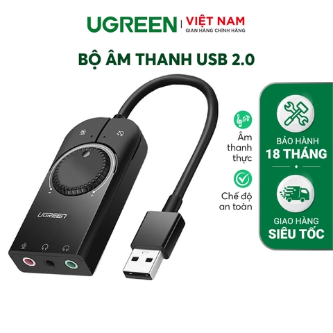 Bộ chuyển USB 2.0 ra 3 cổng Loa + Mic + 3.5 1 CM CM129