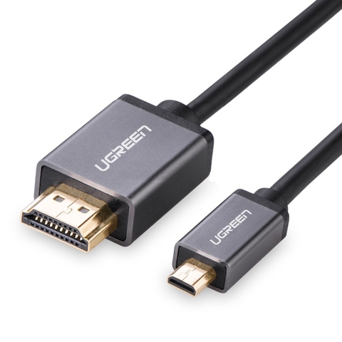 10143-Dây Micro HDMI sang HDMI 1.4 Thuần Đồng 19+1 đầu hợp kim dài 3M UGREEN HD109 10143