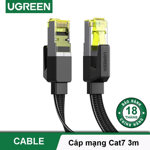 Cáp mạng Cat7 dây bện dạng dẹt tốc độ cao 10Gbps UGREEN NW189 40161 2m