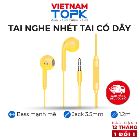 F17000008-Tai nghe nhét tai TOPK F17 màu vàng