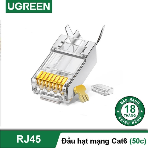 Hạt đầu bấm mạng bọc inox Cat6 Cat7 thiết kế đuôi kẹp cố định vào cáp - Tốc độ truyền đến 10Gbps - 30900-50c-cat6-inox