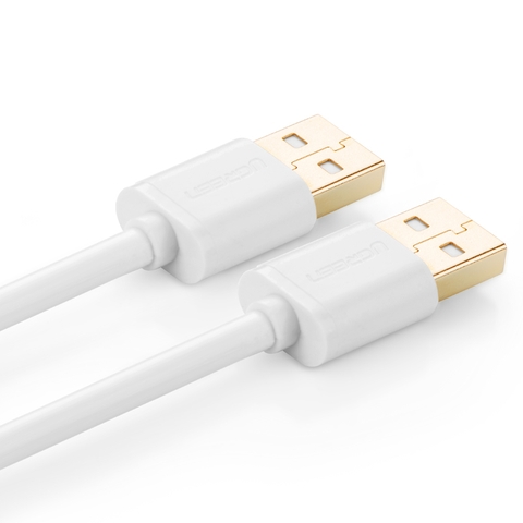 30132-Dây USB 2 male to male mạ vàng US102 - US102 - 1M - Trắng