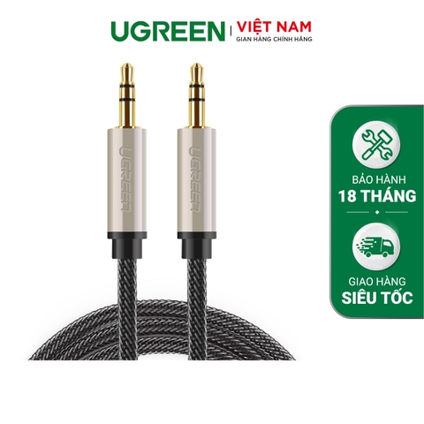 Cáp âm thanh Aux chuẩn 3.5mm mạ vàng 24K cao cấp dài 5M UGREEN AV125 40783 - Hãng phân phối chính thức