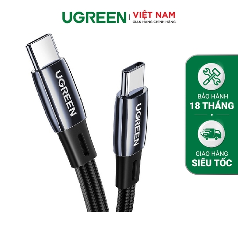 Cáp sạc nhanh Type C PD60W UGREEN US331 - Sạc nhanh chuẩn QC 4.0 - Tốc độ truyền tải lên đến 480Mbps - Tương thích điện thoại Xiaomi / Samsung / Macbook / iPad,… - Đen-1m-10967-Type C