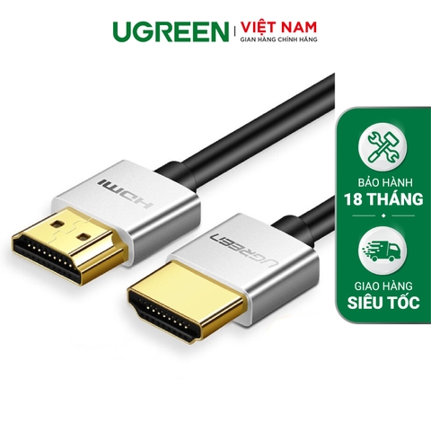 Dây HDMI 2 thuần đồng 18Gbps đầu hợp kim Dài 3M UGREEN HD117 30479(Đen)