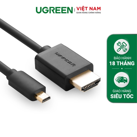 Cáp chuyển Micro HDMI Type D sang HDMI Type A Dài 1-3M UGREEN HD127 - HDMI sang Micro HDMI, 1.0m