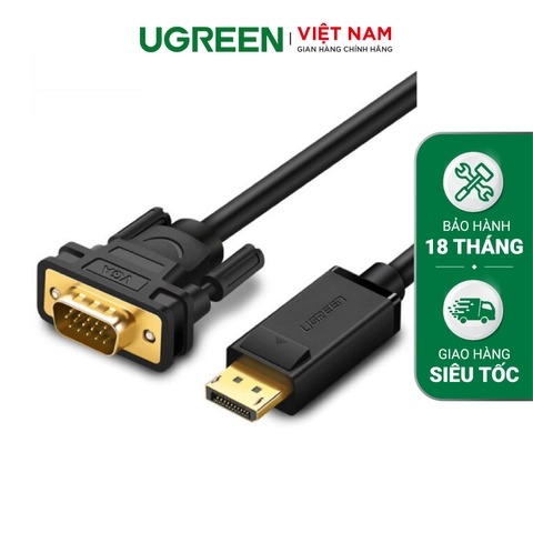 Dây chuyển đổi DisplayPort sang VGA hỗ trợ phân giải 1920x1200 dài 1-3M UGREEN DP105 - DP105 - 1.5M (10247)