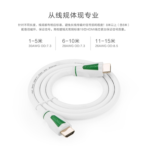 30199-Dây HDMI 1.4 thuần đồng khử Oxy hóa, mạ vàng 24K dài 1.5M UGREEN HD116 30199