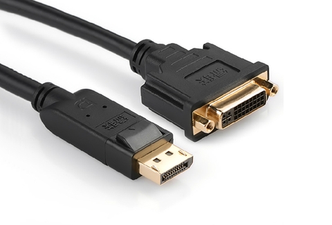 20405-Cáp chuyển đổi DisplayPort (20 pin) cổng đực sang DVI-I (24+5) cổng cái dài 15CM UGREEN 20405 (màu đen)