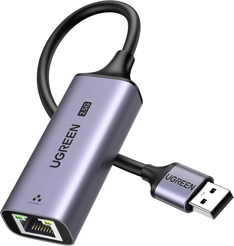 (25051) - Bộ chuyển đổi USB 3.0 sang cổng mạng 2.5Gbps Network Adapter, vỏ nhôm (25051), chuyển dữ liệu và không có chức năng thu phát sóng. Hãng Ugreen mới 100% - USB-A to RJ45