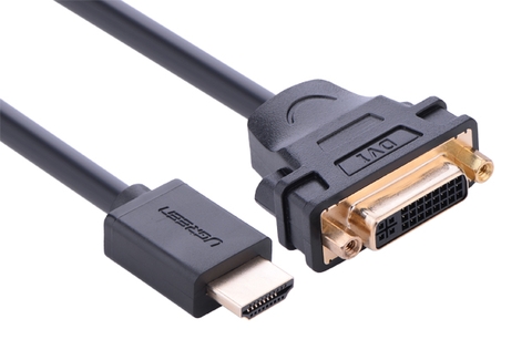 20136-Cáp chuyển đổi HDMI đực sang DVI-I (24+5) cái dài 20Cm UGREEN 20136 (màu đen)