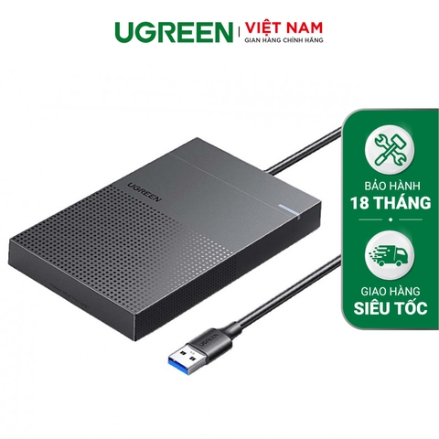 Hộp đựng ổ cứng 2,5 inch Type C UGREEN 30719 cao cấp (Cáp liền) - Dây liền