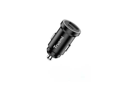 CC03-011-Trusmi Sạc xe hơi PPS nhanh kim loại mini 38W - Đen