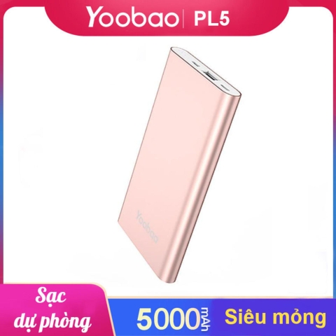 Yo_3045-Sạc dự phòng Yoobao Polymer 5000mAh PL5 - Hãng phân phối chính thức - Pink - 1000-5000mAh
