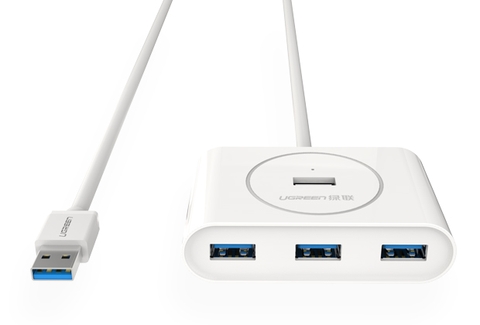 20283-Bộ chia 4 cổng USB 3 dài 80cm UGREEN CR113 20283 (trắng)