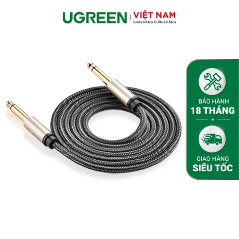 Cáp âm thanh stereo 2 đầu đực chuẩn jack 6.5mm dài 10m UGREEN AV128 40815 - Hãng phân phối chính thức