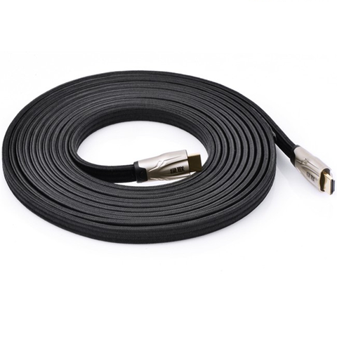 10256-Dây HDMI 1.4 19+1 thuần đồng dây dẹt đầu hợp kim bọc lưới Dài 10m HD102 10256