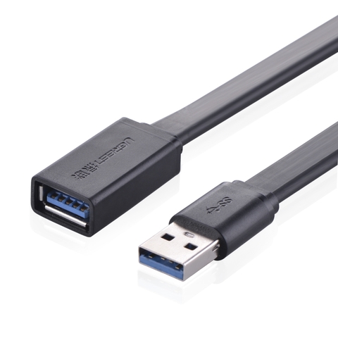 30128-Dây nối dài USB 3 dạng dẹt (1 đầu đực, 1 đầu cái) dài 0.5M UGREEN US129 30128 (đen)