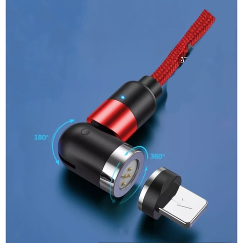 Dây sạc nam châm iPhone Type-C Micro USB TOPK AM66 - Sạc nhanh QC 3.0 Đỏ iPhone A66100610