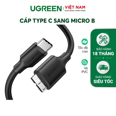 20103-Cáp Type C sang Micro B UGREEN US312 Tốc độ truyền dữ liệu nhanh - Tốc độ siêu nhanh 5Gbps, công suất 15W - Tương thích Western Seagate Toshiba Canvio Galaxy S5 Note 3…