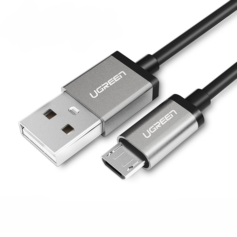 10826-Dây Micro USB sang USB 2 dài 2M UGREEN US134 10826 (Đen)