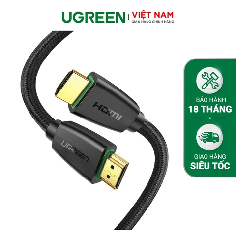 Cáp HDMI 2.0 UGREEN HD118 Hỗ trợ 3D 4 Tốc độ truyền tải dữ liệu lên đến 18Gb/s 1 đổ 1 - Dài 12m-Màu đen