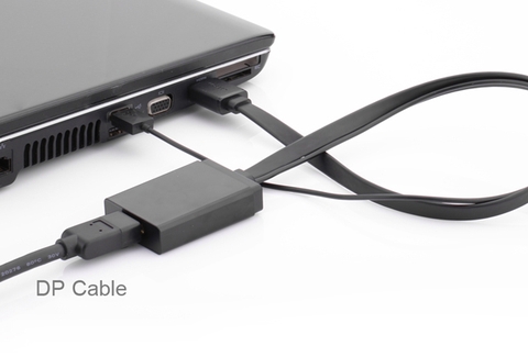 40238-Cáp chuyển đổi HDMI đầu đực + USB 2 đầu đực (hỗ trợ nguồn) sang Displayport đầu cái hỗ trợ 4K dạng cáp dẹt, dài 50cm UGREEN MM107 40238 (