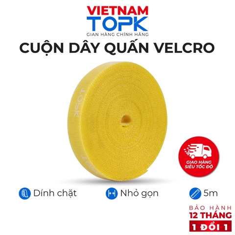 CS1301005008-Dây dán Velcro cuộn 5m màu vàng