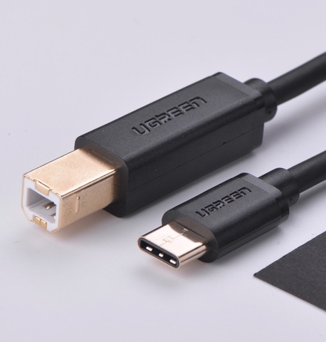 30179-Dây USB máy in to Type-C mạ vàng - Dài 1M - UGREEN US152 - 30179 (Đen)