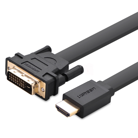 30140-Dây cáp chuyển đổi HDMI sang DVI-D 24+1 dây dạng dẹt dài 10M UGREEN HD106 30140