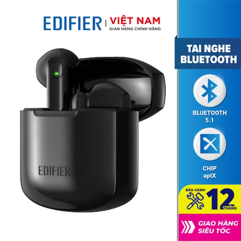 ED_3310-Tai nghe Bluetooth 5.1 EDIFIER W200T Mini Chip Qualcomm aptX Khử ồn cVc 8.0 Thời lượng pin 22 giờ Chống nước, bụi IP54
