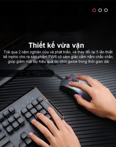 Chuột Gaming Có Dây inphic PW6 LED RGB 16,8 triệu màu cho game thủ chuyên nghiệp - Chính Hãng