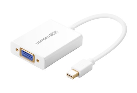 10437-Bộ chuyển đổi Mini DisplayPort sang VGA có âm thanh UGREEN MD107 10437 (màu trắng).