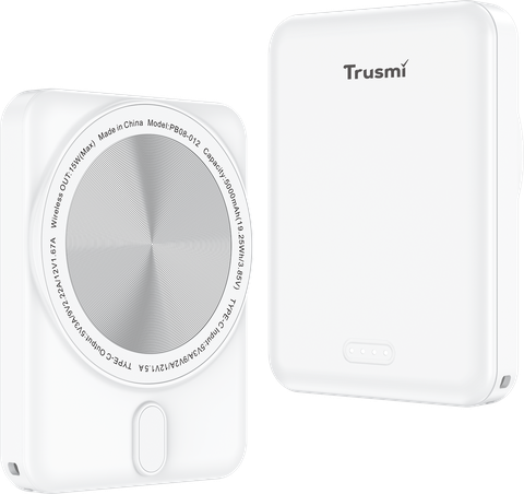 PB08-012-Trusmi Pin sạc không dây MAGNATIC 15W PD20W 5000mAh - Đen-5000mAh