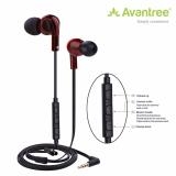 Tai nghe nhét trong tai, nút cao su mềm, điều khiển đa chức năng (Mars) AVANTREE cao cấp A2489 (màu mận pha đen) Red