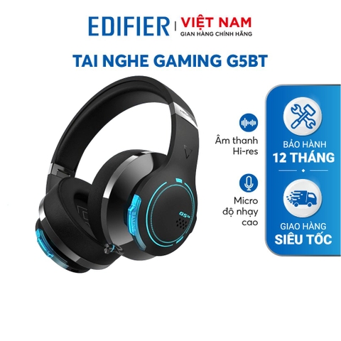 (ED_3280) - Tai nghe không dây EDIFIER Bluetooth 5.0, model G5BT, dải tần: 20HZ-20KHZ, dung lượng pin: 350mAh, công suất thu phát không dây dưới 60mW. mới 100%, màu pink - Black