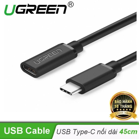 40574-Dây nối dài Type C UGREEN 40574 - Truyền tải video, hình ảnh 4K full HD tốc độ 5Gbps dài 45cm