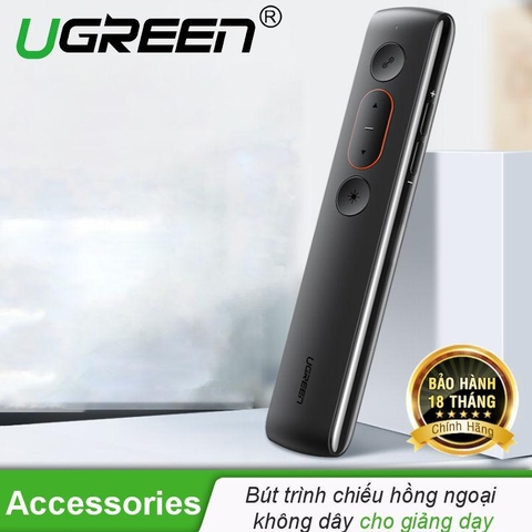 60795-Bút Lazer trình chiếu UGREEN LP180 - Điều khiển từ xa 100m, khả năng tương thích rộng - Đen 60795 Pin sạc