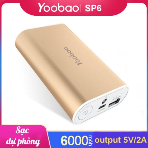Yo_3090-Sạc dự phòng Yoobao 6000 mAh Sp6 - Hãng phân phối chính thức - Gold - 5001-10000mAh