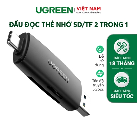 Đầu đọc thẻ nhớ SD/TF Type C và USB CM304