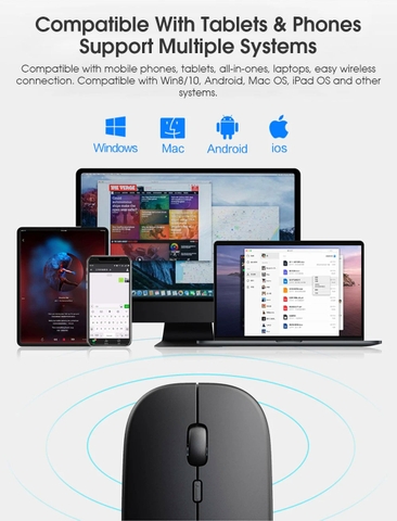 Chuột Bluetooth INPHIC M2B Bluetooth 5.0 Phong Cách Macbook Có Thể Sạc Lại - Hàng Chính Hãng Bảo hành 12 tháng 1 đổi 1