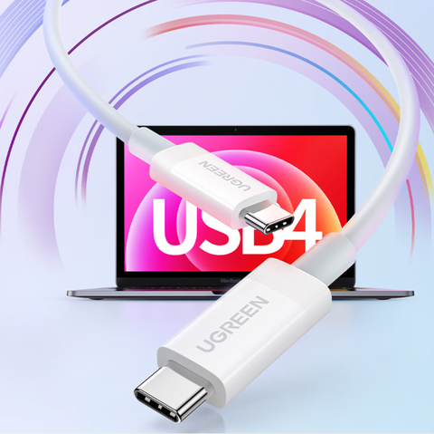 Cáp USB Type-C sang USB Type-C USB4 GEN3 dài 0.8m UGREEN 40113 truyền hình ảnh 8K@60Hz và sạc PD 100w 40113