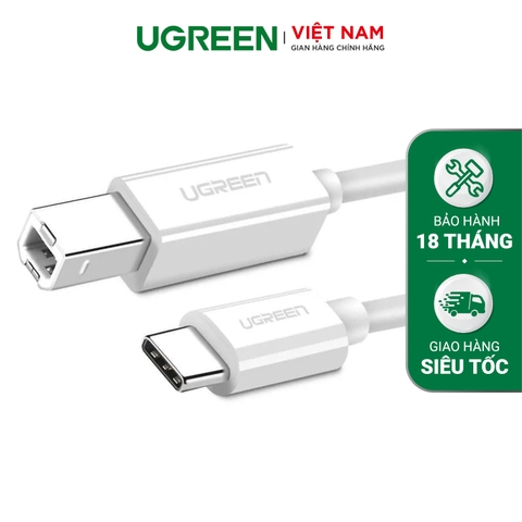 Cáp máy chuyển USB-C sang máy in Ugreen US241 - White-1.5m-40560