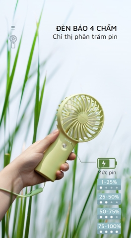 Quạt tích điện mini cầm tay | đặt bàn F3 3000mAh