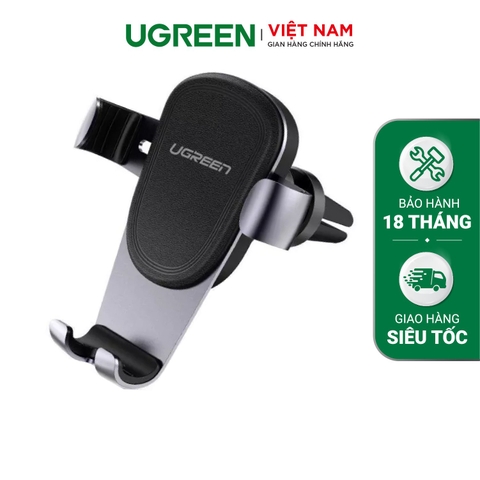 Giá đỡ điện thoại UGREEN LP148 Cắm khe gió điều, kích thước từ 4.7 đến 6 inch - Màu Xám đen