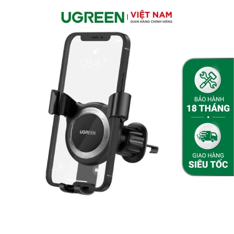Giá đỡ điện thoại UGREEN LP148 Cắm khe gió điều, kích thước từ 4.7 đến 6 inch - 80711-đen